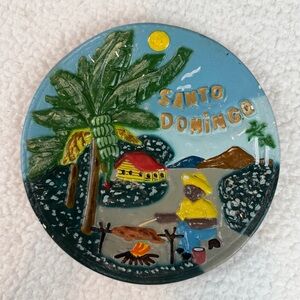 Santo Domingo Tropical Scene Wall-Hanging Decorative Plate